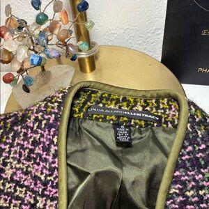 Ellen Tracy Women's Pink and Green Tweed Blazer vintage